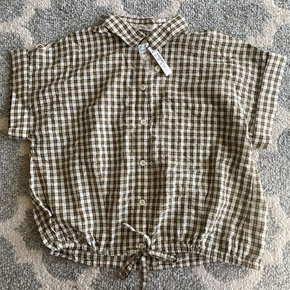 NWT Madewell Cropped Button Top